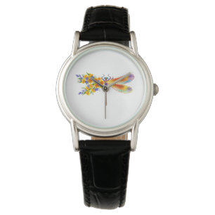 Reloj De Pulsera Dragón de flores amarillas