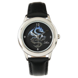 Reloj De Pulsera Dragón de fuego plateado