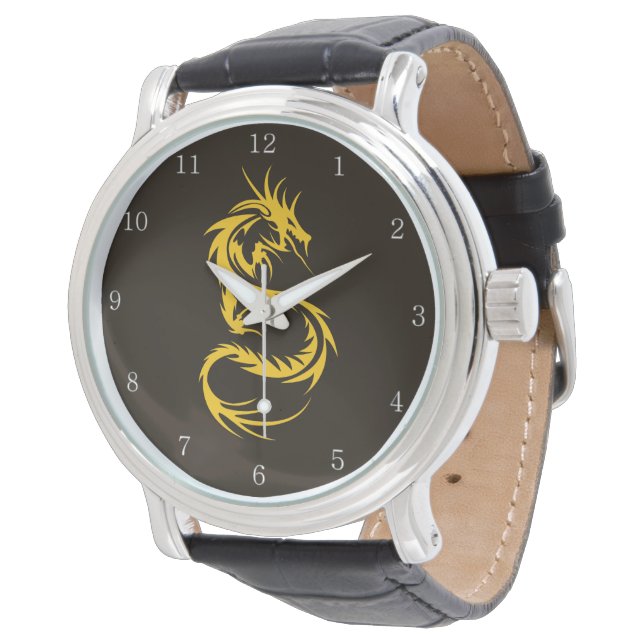 Reloj De Pulsera Dragón de la vigilancia del oro (Angular)