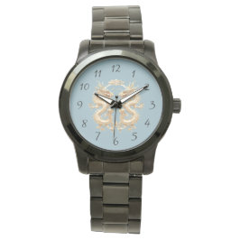 Reloj De Pulsera Dragón de oro azul moderno