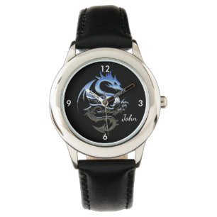 Reloj De Pulsera Dragón de plata del fuego