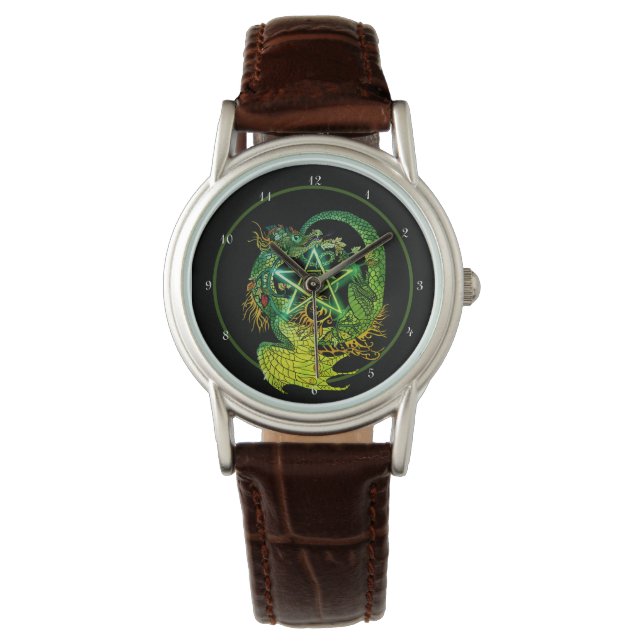 Reloj De Pulsera Dragón del Pentáculo Art Nouveau (Anverso)
