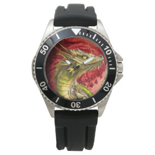 Reloj De Pulsera Dragón en la luna sangrienta