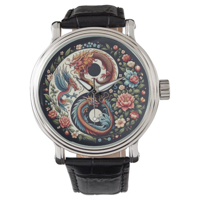Reloj De Pulsera Dragon Jing y jang (Anverso)
