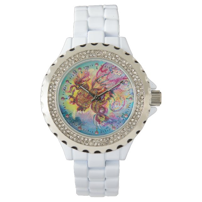 RELOJ DE PULSERA DRAGÓN MARÍTIMO CON GEMSTONES ROJOS (Anverso)