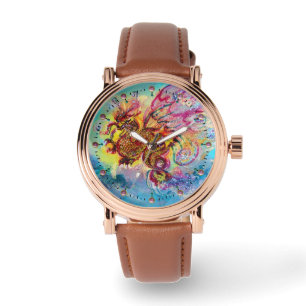 RELOJ DE PULSERA DRAGÓN MARÍTIMO CON GEMSTONES ROJOS
