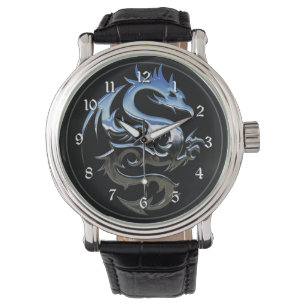 Reloj De Pulsera Dragón metálico plateado