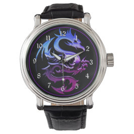 Reloj De Pulsera Dragón Metálico Púrpura