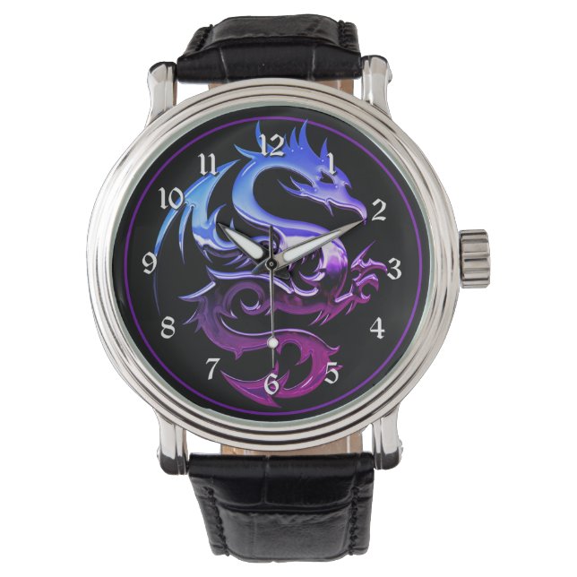 Reloj De Pulsera Dragón Metálico Púrpura (Anverso)
