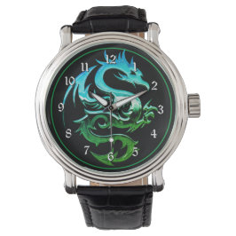 Reloj De Pulsera Dragón metálico verde