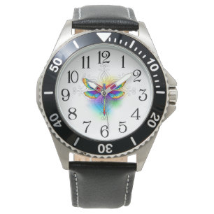 Reloj De Pulsera Dragón poligonal arcoiris
