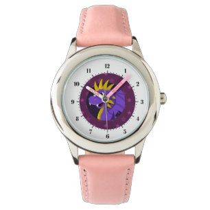 Reloj De Pulsera Dragón púrpura de dibujos animados