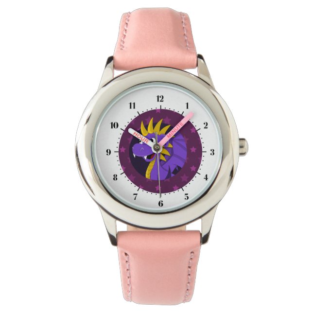 Reloj De Pulsera Dragón púrpura de dibujos animados (Anverso)