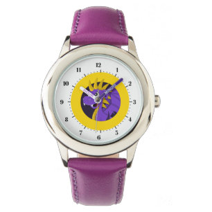 Reloj De Pulsera Dragón púrpura de dibujos animados