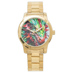 Reloj De Pulsera Dragón respirador de fuego Verde y Rojo
