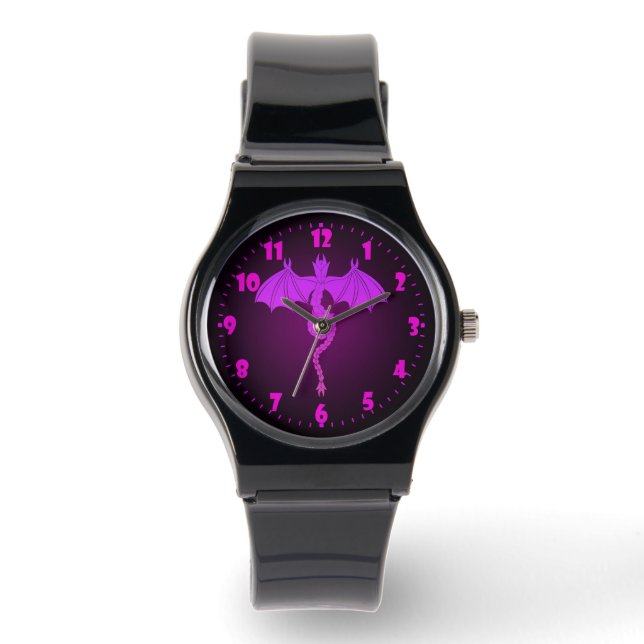 Reloj De Pulsera Dragón serpentino rosado (Anverso)