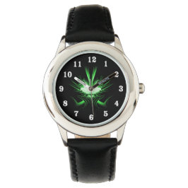 Reloj De Pulsera Dragón verde alienígena con ojos brillantes