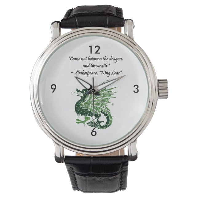 Reloj De Pulsera Dragón y su ira Shakespeare Rey Lear Personalizado (Anverso)