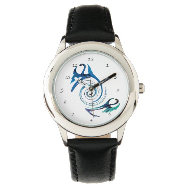 Reloj De Pulsera Dragones azules de animales de fantasía (Anverso)