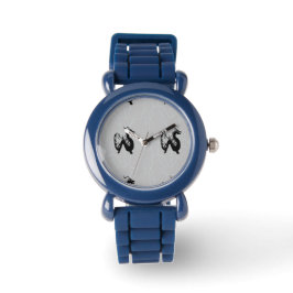 Reloj De Pulsera dragones negros en gris