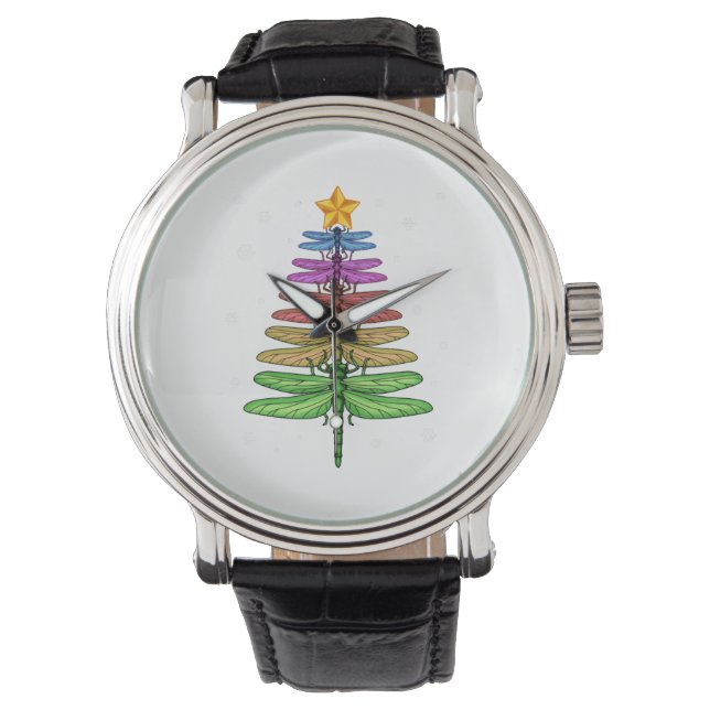 Reloj De Pulsera Dragonfly Christmas Tree Shirt Inspire Lover Xmas  (Anverso)