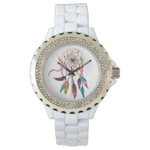 Reloj De Pulsera Dreamcatcher bohemio en pintura vibrante de la