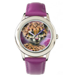 Reloj De Pulsera Dreamy Eyed Baby Cheetah