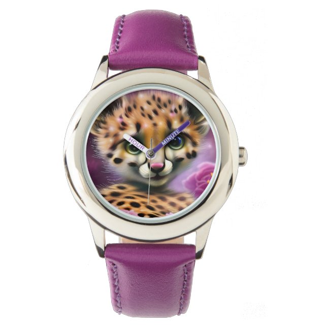 Reloj De Pulsera Dreamy Eyed Baby Cheetah (Anverso)