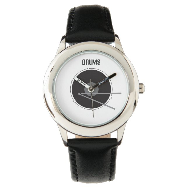 Reloj De Pulsera Drums Drummer Percussion Minimal Rock Music Guay (Anverso)