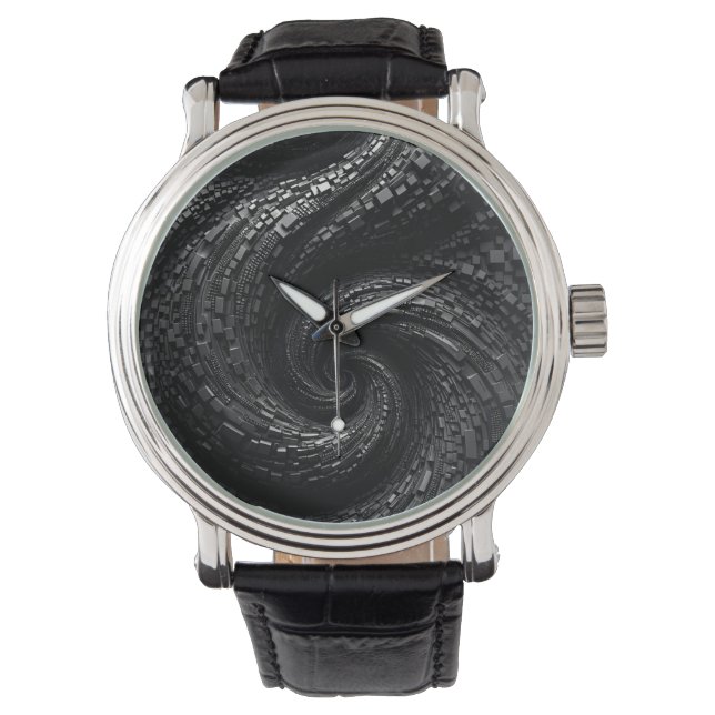 Reloj De Pulsera Dual Void - Cubo Negro Spiral Vortex (Anverso)
