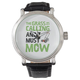 Reloj De Pulsera Ducha de césped - La hierba llama y debo mascar