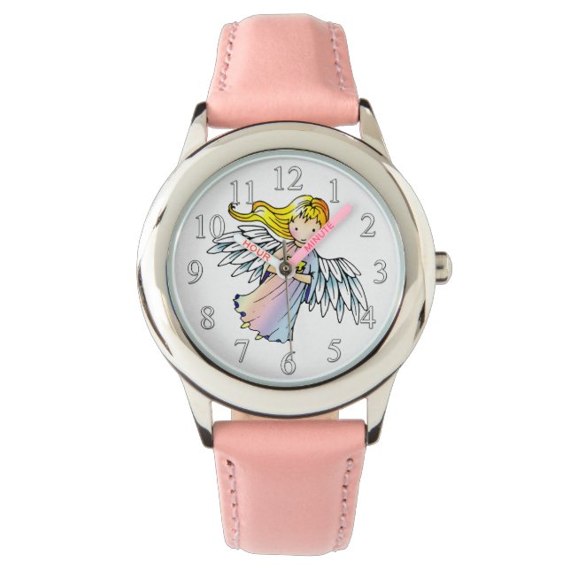 Reloj De Pulsera Dulce Ángel Sosteniendo Estrella (Anverso)
