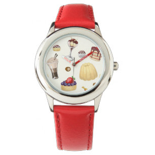 Reloj De Pulsera Dulce con postres variados.