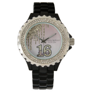 Reloj De Pulsera Dulce de oro rosa rosado de Rubor