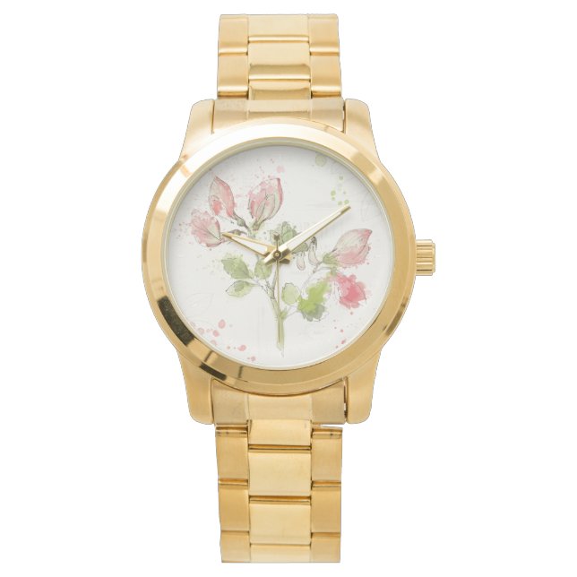 Reloj De Pulsera Dulce Pea acuarela (Anverso)