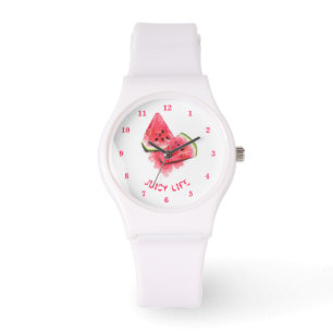 Reloj De Pulsera Dulce Rojo Juicy Watermelon Pieces Watch