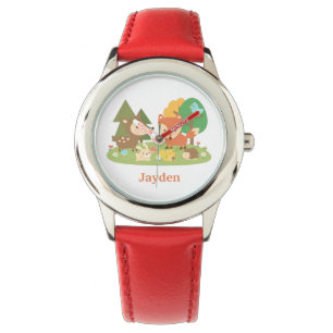 Reloj De Pulsera Dulces Animales del Bosque Personalizados para Niñ