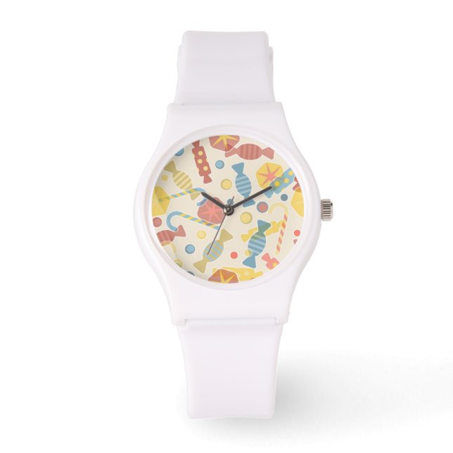 Reloj De Pulsera Dulces Y Patrón De Candy (Anverso)