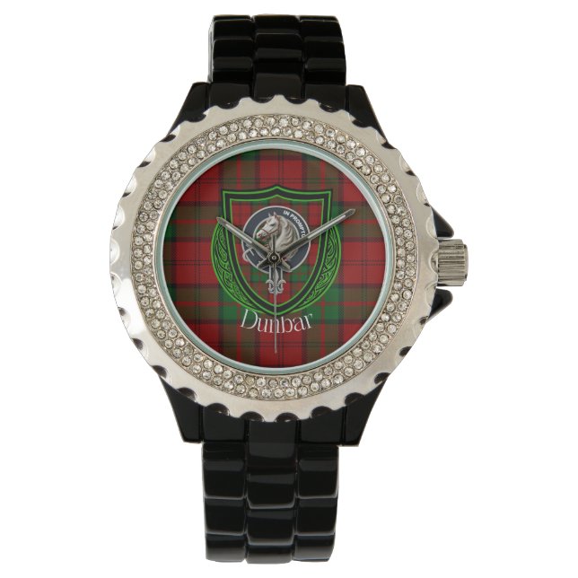 Reloj De Pulsera Dunbar Scottish Clan Tartan & Crest (Anverso)