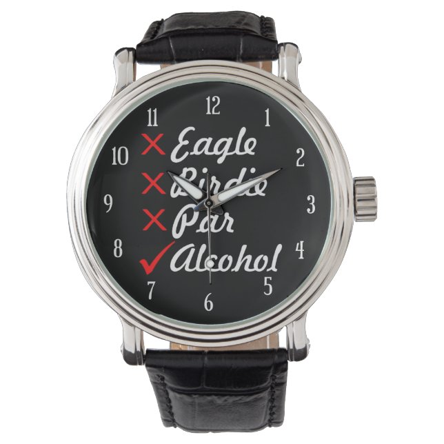 Reloj De Pulsera Eagle Birdie Par Alcohol Humor (Anverso)