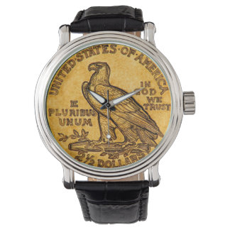 Reloj De Pulsera Eagle Coin Writing Watch