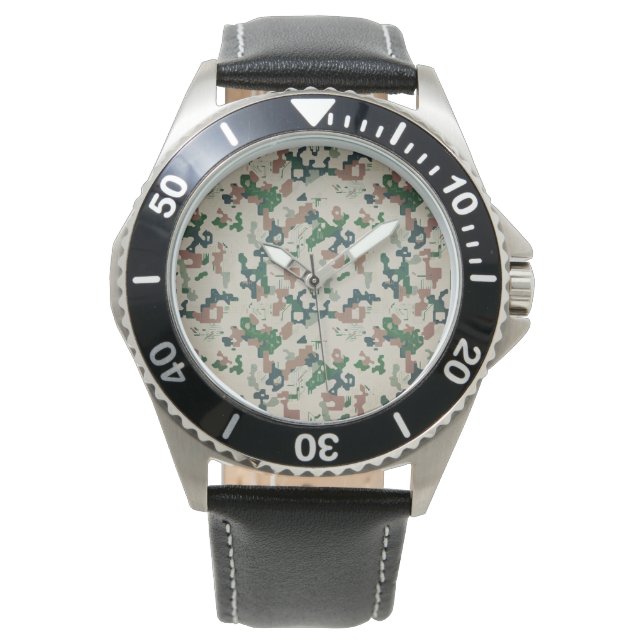 Reloj De Pulsera Earth Pixel Woodland  (Anverso)
