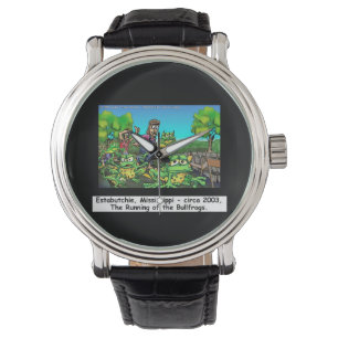 Reloj De Pulsera Eastabutchie Ms Running Of Bullfrogs Funny Watch
