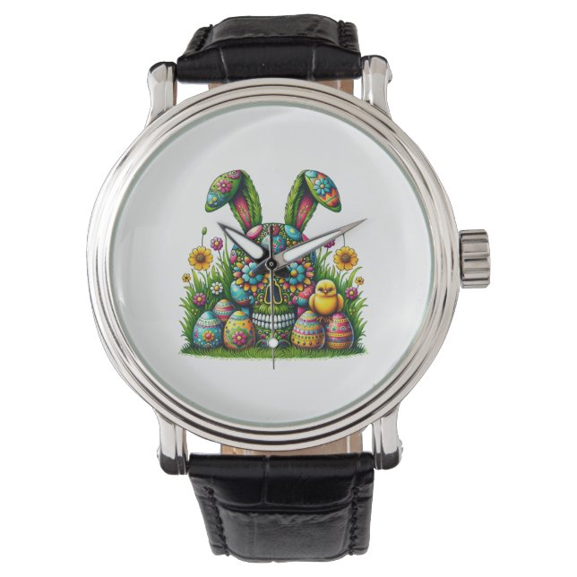 Reloj De Pulsera Easter Egg Skull Shirt Bunny's Basket Tee (Anverso)
