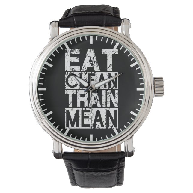 Reloj De Pulsera EAT CLEAN, TREN MEDIOS - Motivación del entrenamie (Anverso)