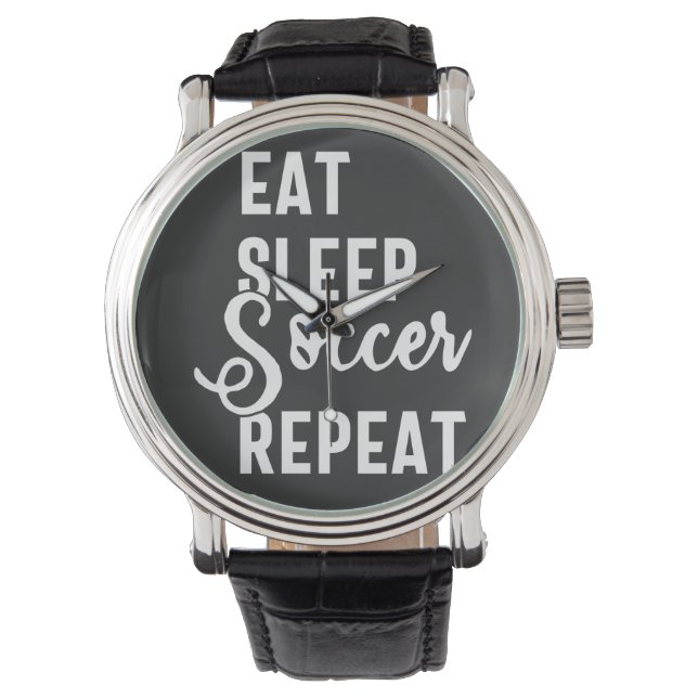 Reloj De Pulsera eat sleep soccer repeat (Anverso)