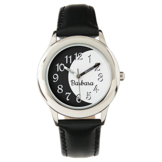 Reloj De Pulsera Eclipse Personalizado En Black And White Watch (Anverso)