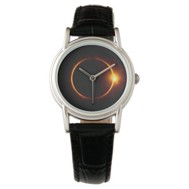 Reloj De Pulsera Eclipse solar Sol oscuro y luna (Anverso)