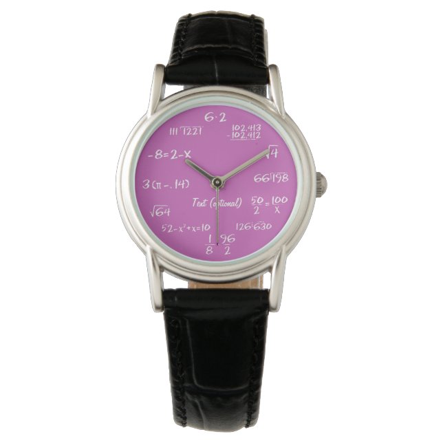 Reloj De Pulsera Ecuaciones matemáticas rosas personalizadas (Anverso)
