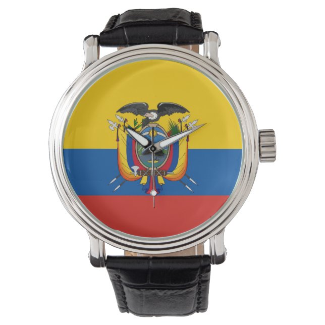 Reloj De Pulsera ecuador de bandera de país (Anverso)